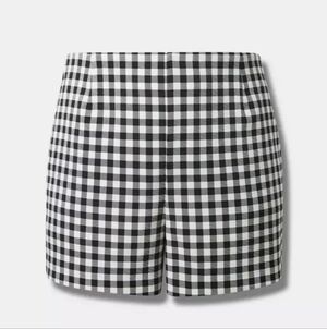 Marylin Monroe Black & White Gingham High-Waist Shorts By Torrid